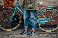 bike city rental travel casual dress woman
