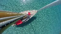 sail boat aerial view tropical