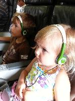 Toddler headphones on airplane