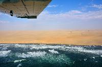 Skeleton Coast Namibia plane beach aerial ocean