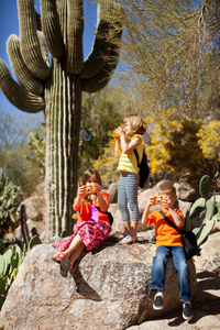Kids enjoying a photo scavenger hunt at The Phoenician | Experience Scottsdale