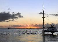 yacht tahiti sunset