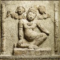 Relief Depicting Kubera Seated in Royal Ease