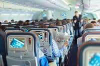 plane interior flying travel
